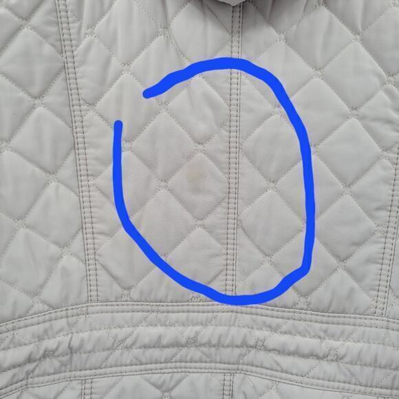 HP Miju Beige Quilted‎ Lined  zip and Snap Hooded Parka Jacket - Picture 14 of 16